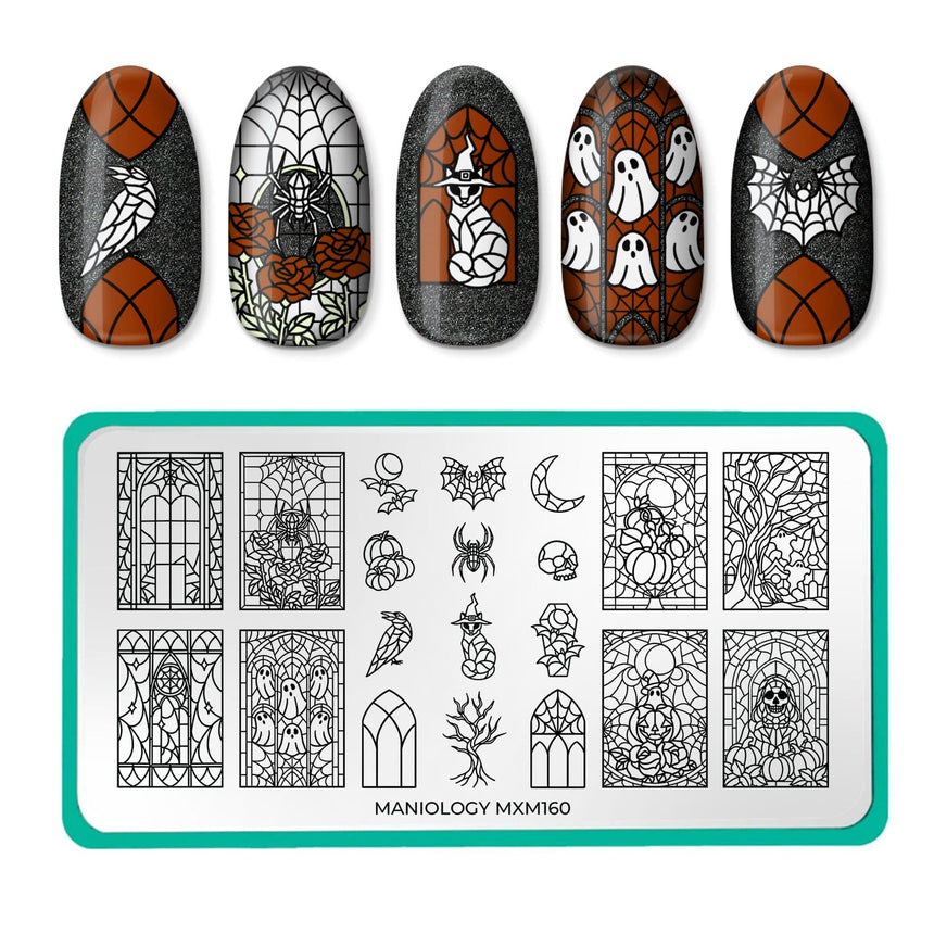 Haunted Reflections: Moonlit Mosaic (MXM160) - Nail Stamping Plate