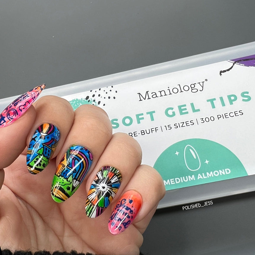 300pcs Full Cover Nail Tips for Extension in 15 Sizes - Medium Almond