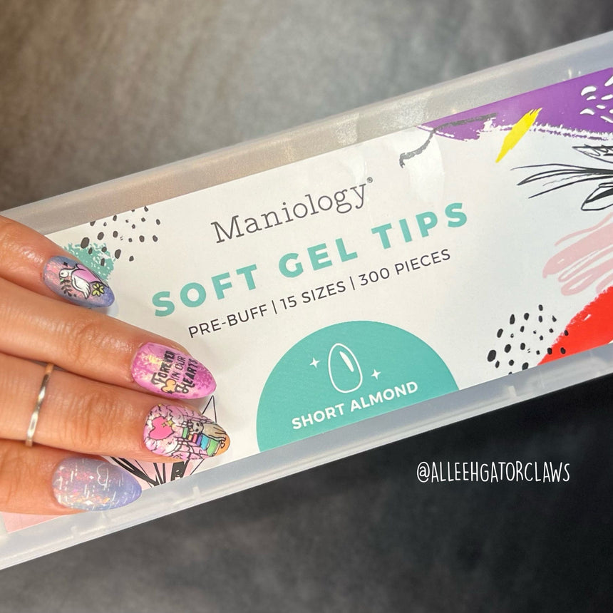 300pcs Full Cover Nail Tips for Extension in 15 Sizes - Short Almond