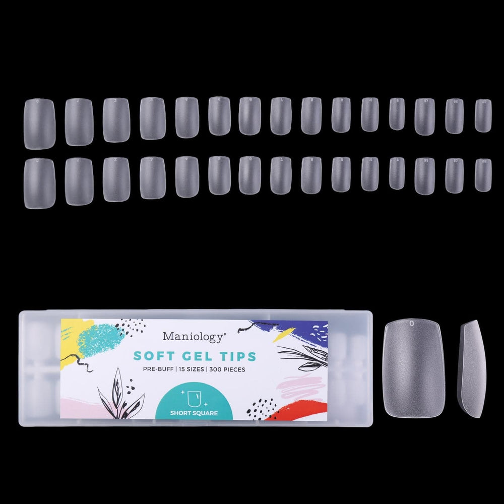 300pcs Full Cover Nail Tips for Extension in 15 Sizes - Short Almond