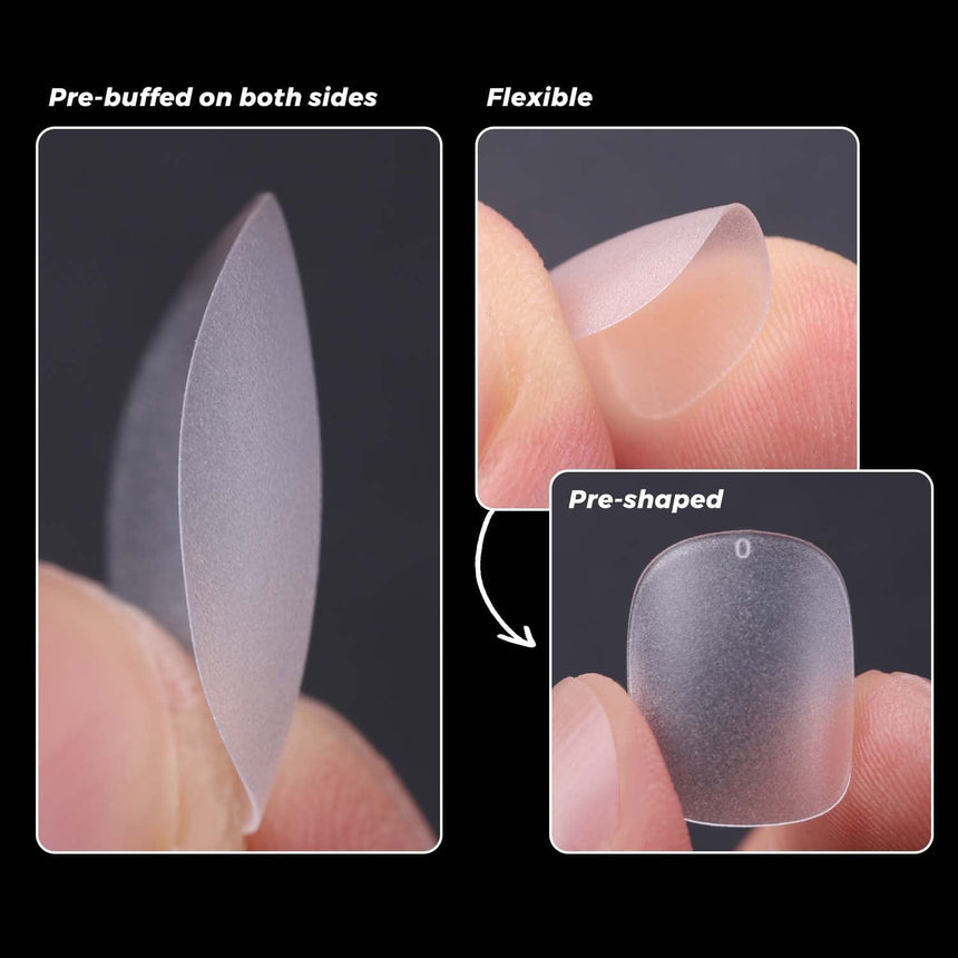 300pcs Full Cover Nail Tips for Extension in 15 Sizes - XS Squoval