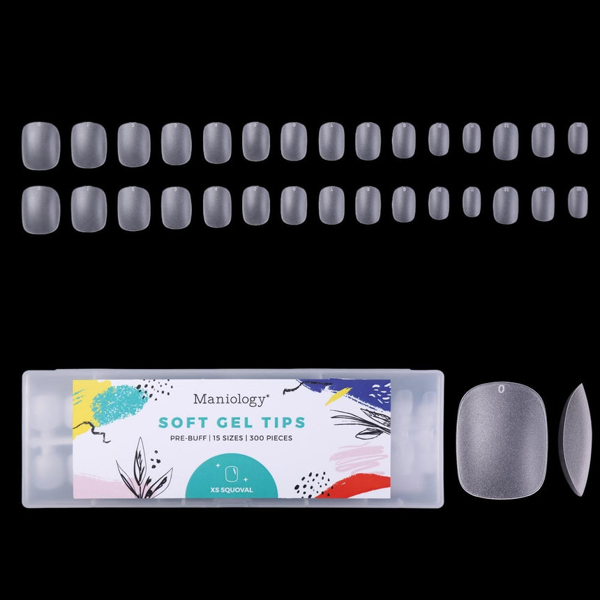 300pcs Full Cover Nail Tips for Extension in 15 Sizes - XS Squoval