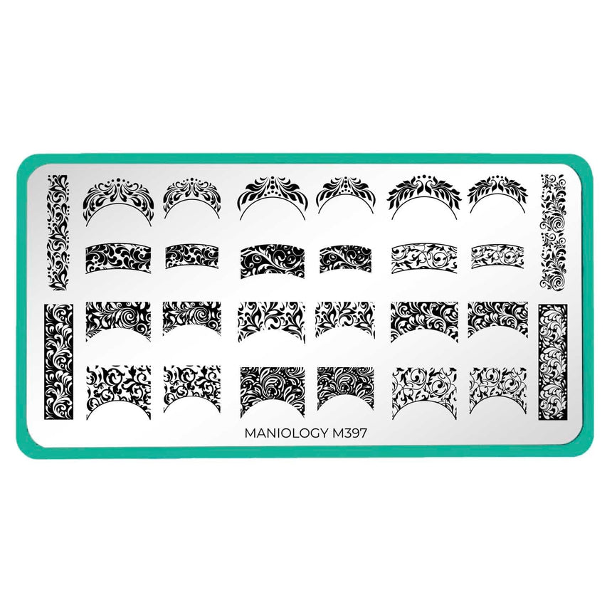 Antique Swirl French (M397) - Nail Stamping Plate