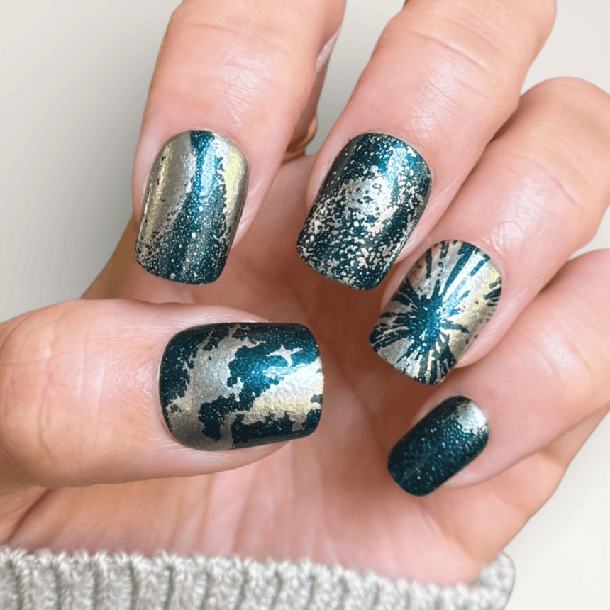 Stardust (B580) - Silvery Gold Metallic Stamping Polish