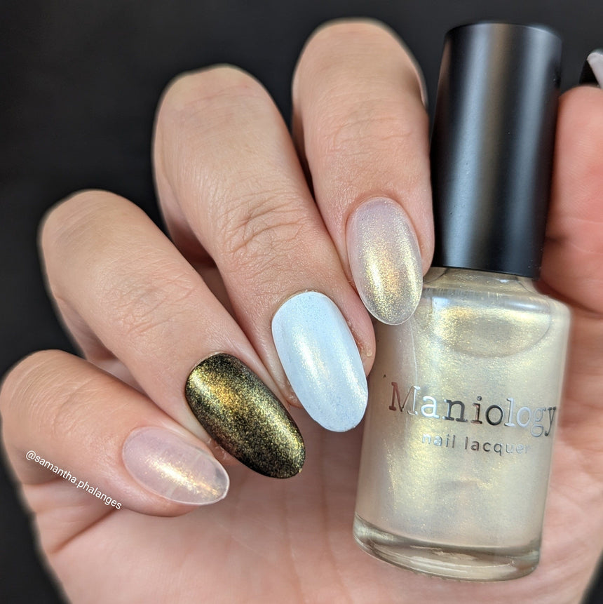 Arctic Dreams: Winter's Light (P171) - Gold Clear Iridescent Glitter Topper Nail Polish