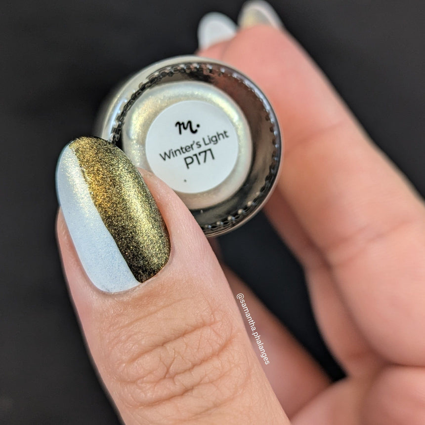 Arctic Dreams: Winter's Light (P171) - Gold Clear Iridescent Glitter Topper Nail Polish