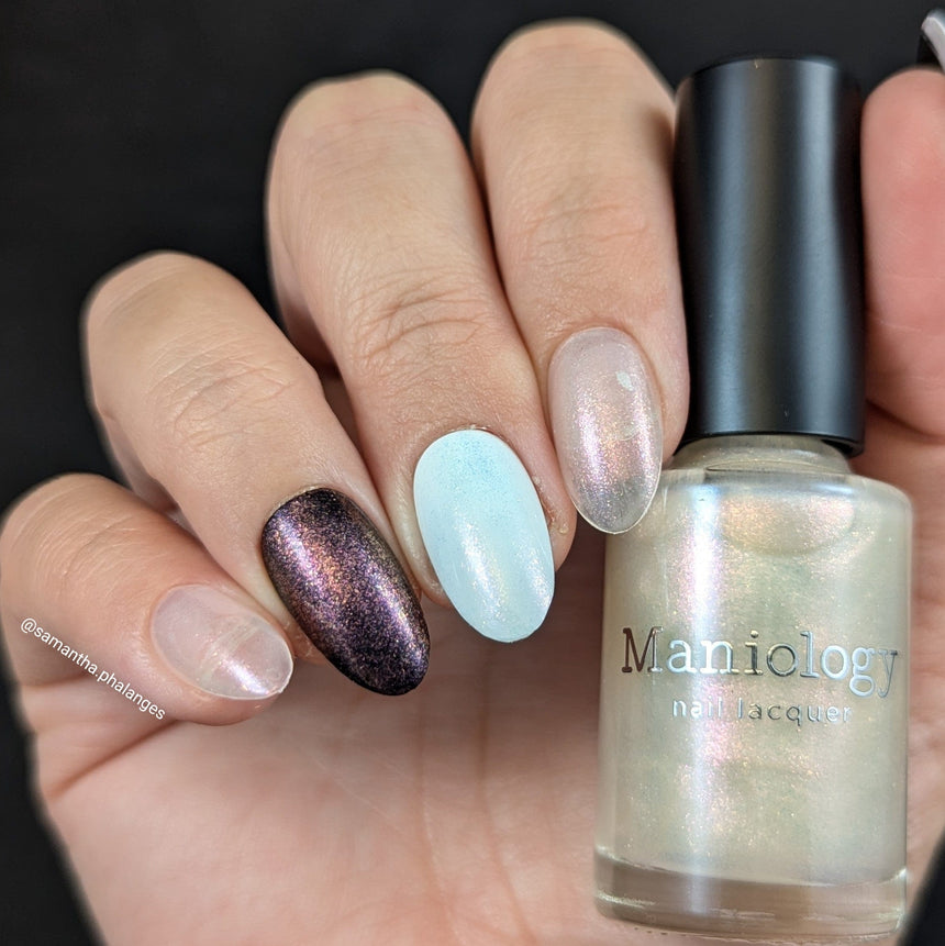 Arctic Dreams: Blushing Snow (P173) - Pink Clear Iridescent Glitter Topper Nail Polish