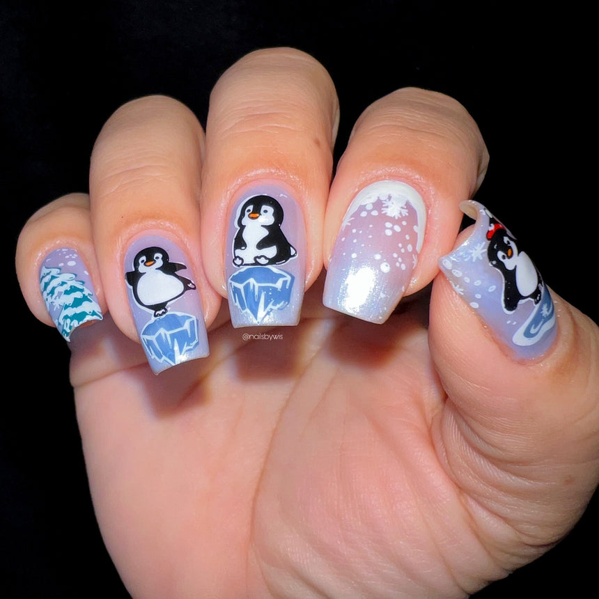 Arctic Penguins (M428) - Nail Stamping Plate