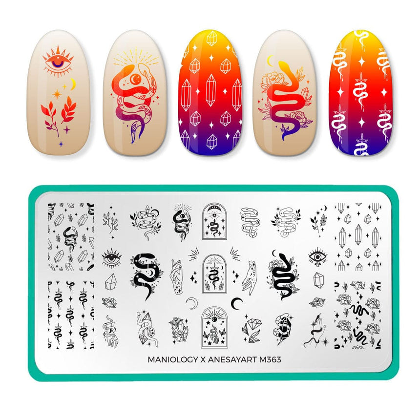 Artist Collaboration: Anesayart Snake Charmer (M363) - Nail Stamping Plate