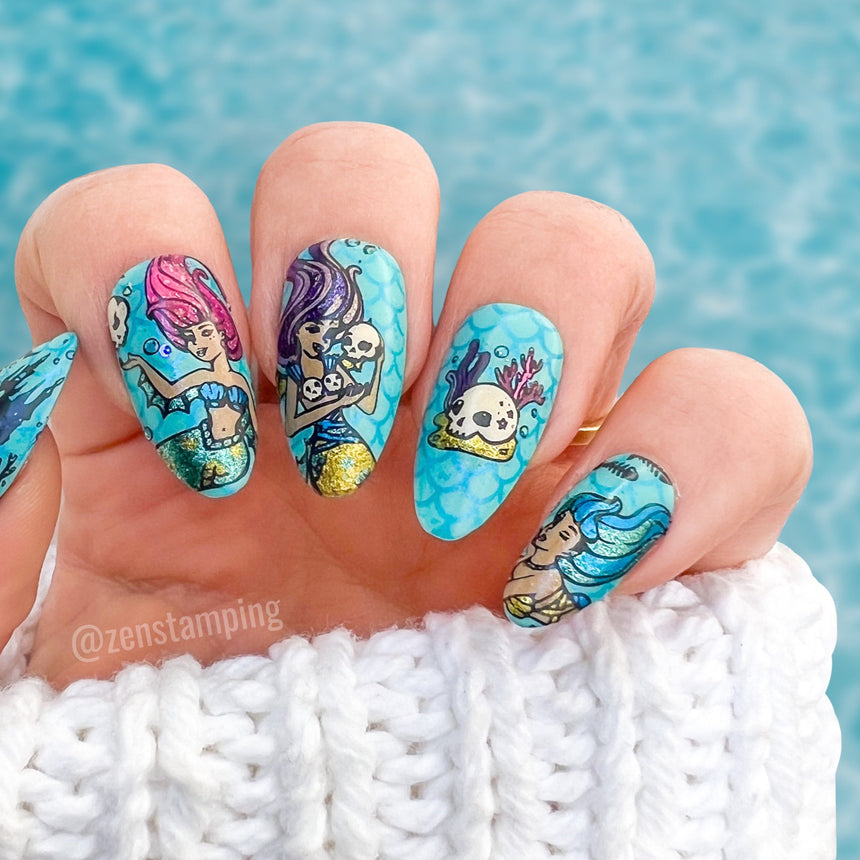 Artist Collaboration: themermaidpolish (M370) - Nail Stamping Plate