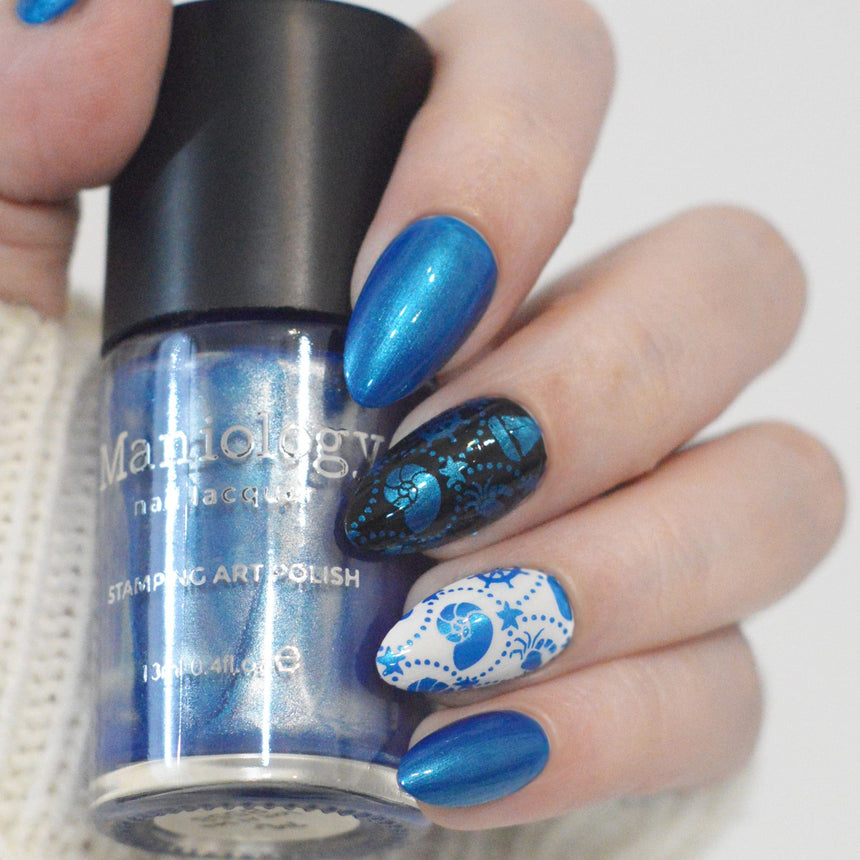 Lost At Sea (B558) - Metallic Blue Stamping Polish