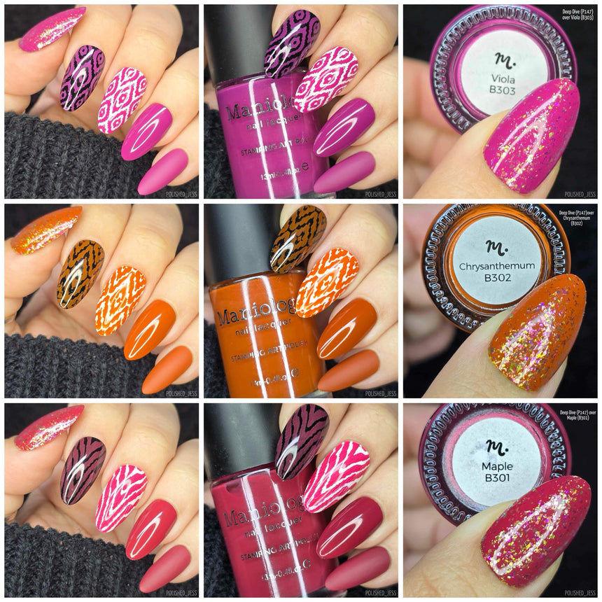 Autumn Blossom: 3-Piece Cream Stamping Art Polish Set