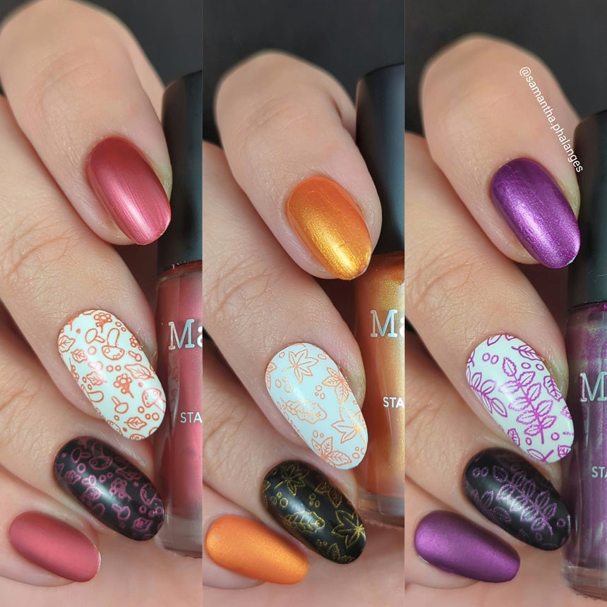 Autumn Bounty: 3-Piece Metallic Stamping Polish Set