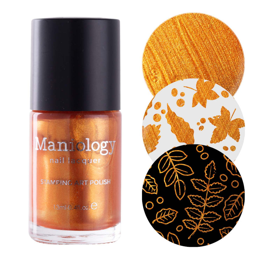 Autumn Bounty: Persimmon (B490) - Orange Metallic Stamping Polish