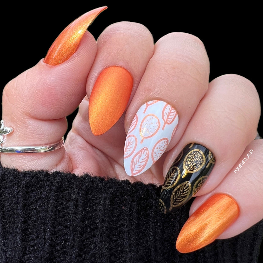 Autumn Bounty: Persimmon (B490) - Orange Metallic Stamping Polish