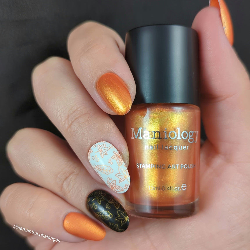 Autumn Bounty: Persimmon (B490) - Orange Metallic Stamping Polish