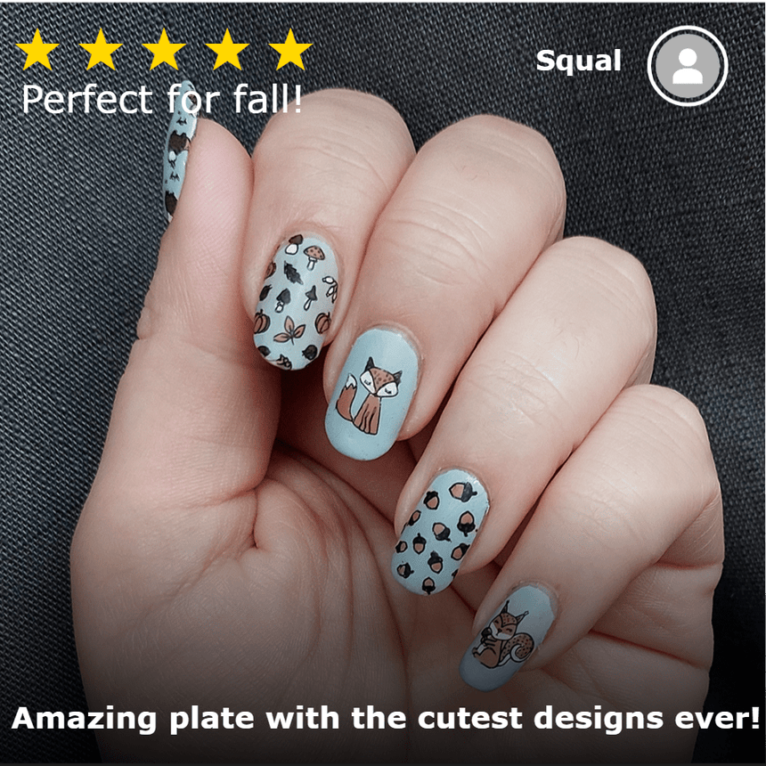 Autumn Furries (M333) - Nail Stamping Plate