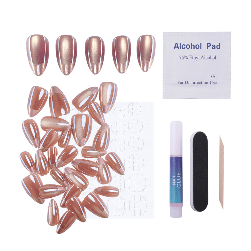 Magnetic Babydoll Press On Nails - Short Almond