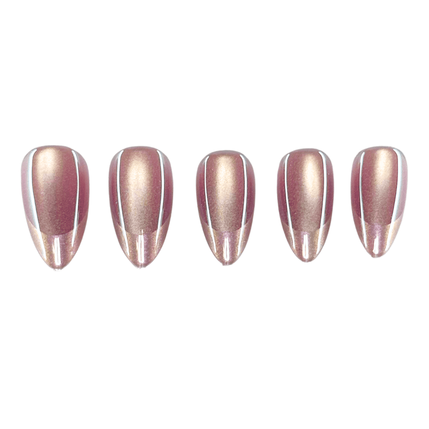Magnetic Babydoll Press On Nails - Short Almond