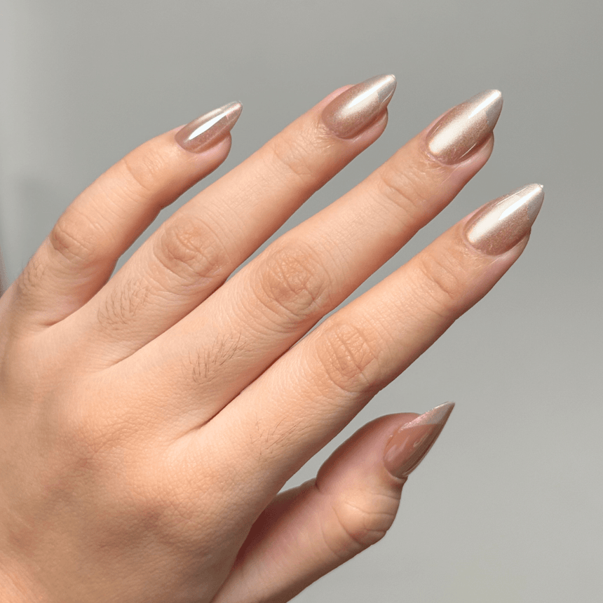 Magnetic Babydoll Press On Nails - Short Almond