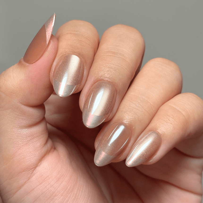 Magnetic Babydoll Press On Nails - Short Almond