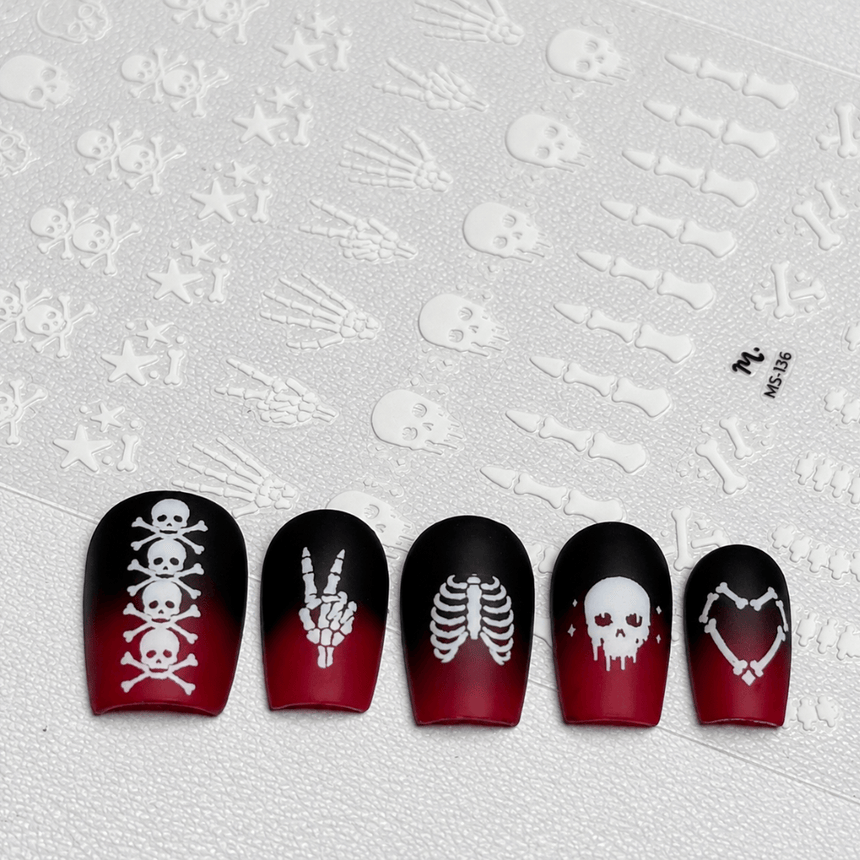 Bare Bones (MS-136) - Nail Art Sticker