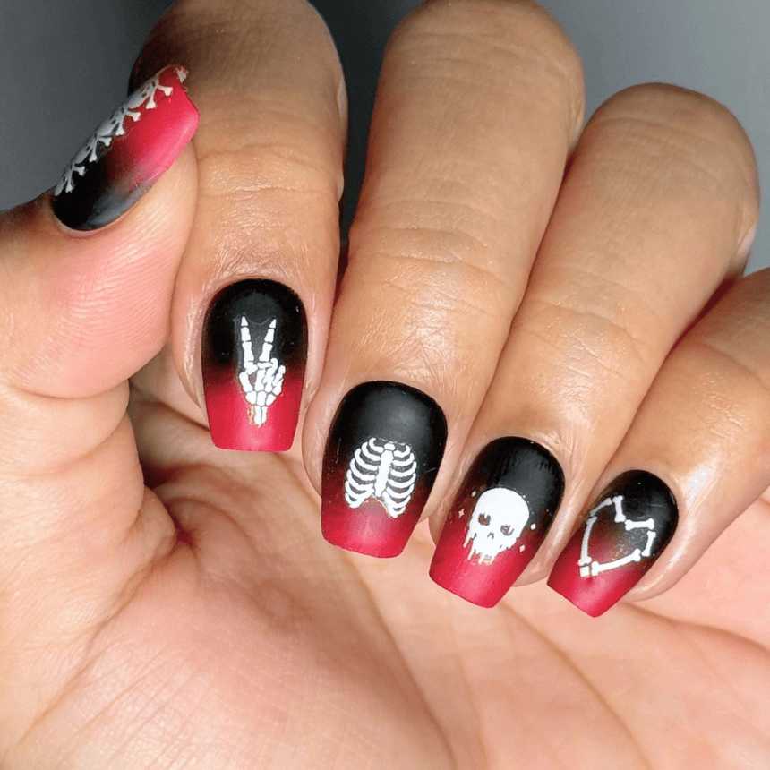 Bare Bones (MS-136) - Nail Art Sticker
