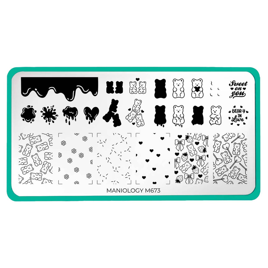 Bear-y in Love (M673) - Nail Stamping Plate