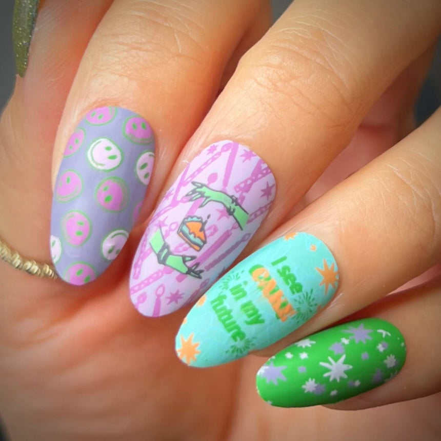 Birthday Cake (M458) - Nail Stamping Plate