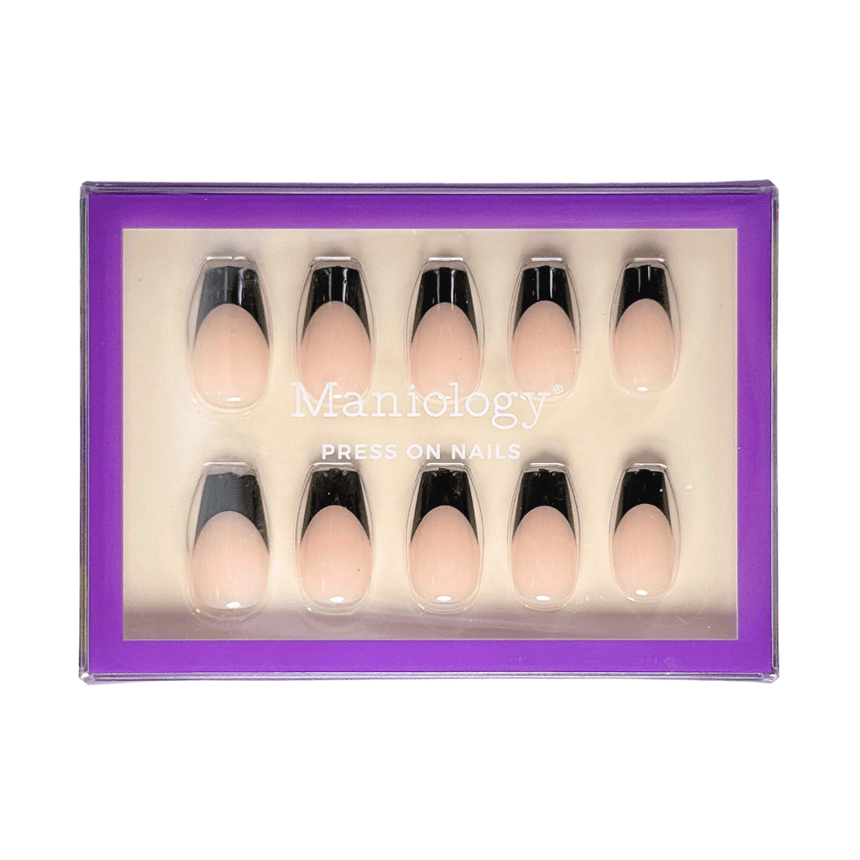 Black Tie Press-On Nails - Short Coffin
