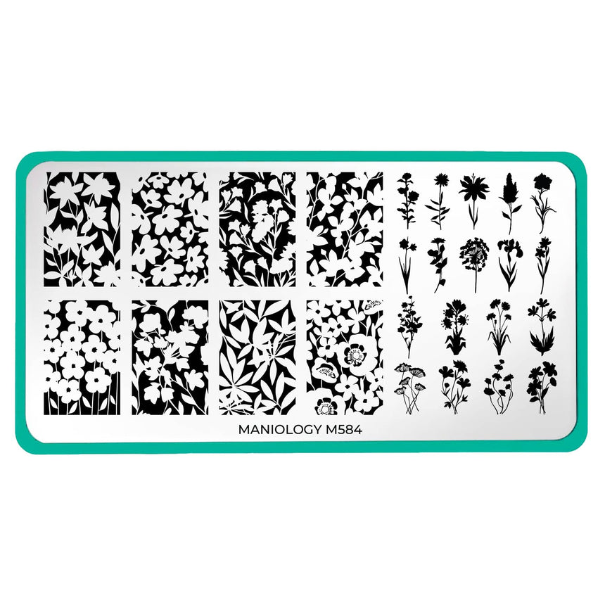 Blooming Silhouettes (M584) - Nail Stamping Plate