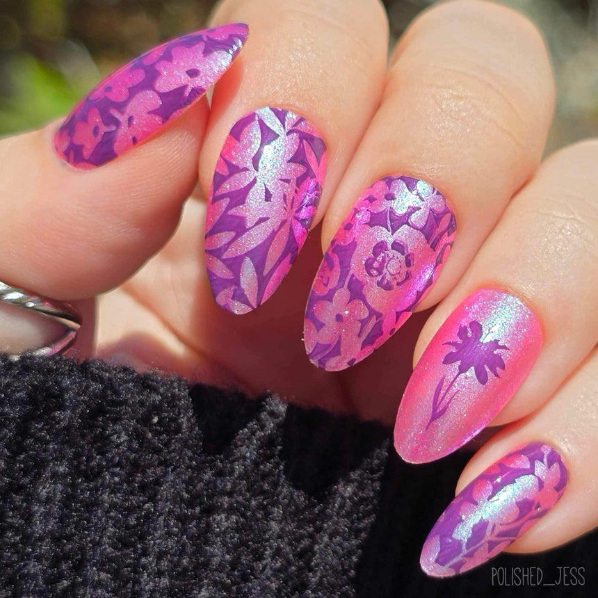 Blooming Silhouettes (M584) - Nail Stamping Plate