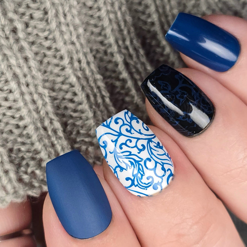 Blue Glaze (B578) - Blue Cream Stamping Polish