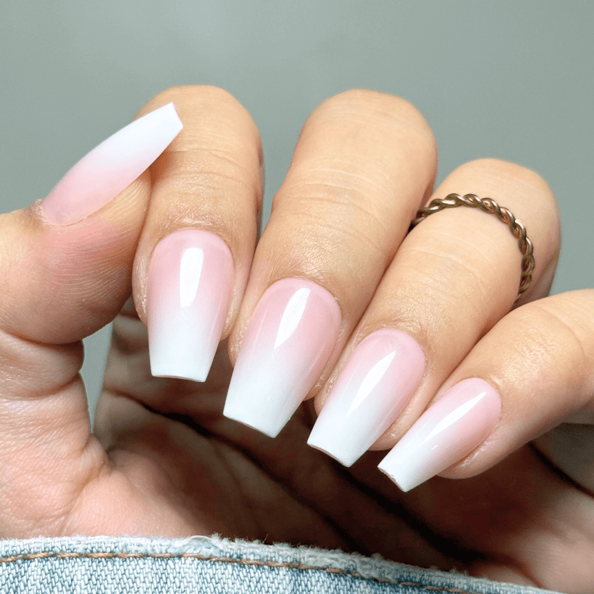 Blush Fade Press On Nails - Short Coffin