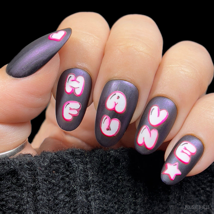 Bubble Font (M490) - Nail Stamping Plate