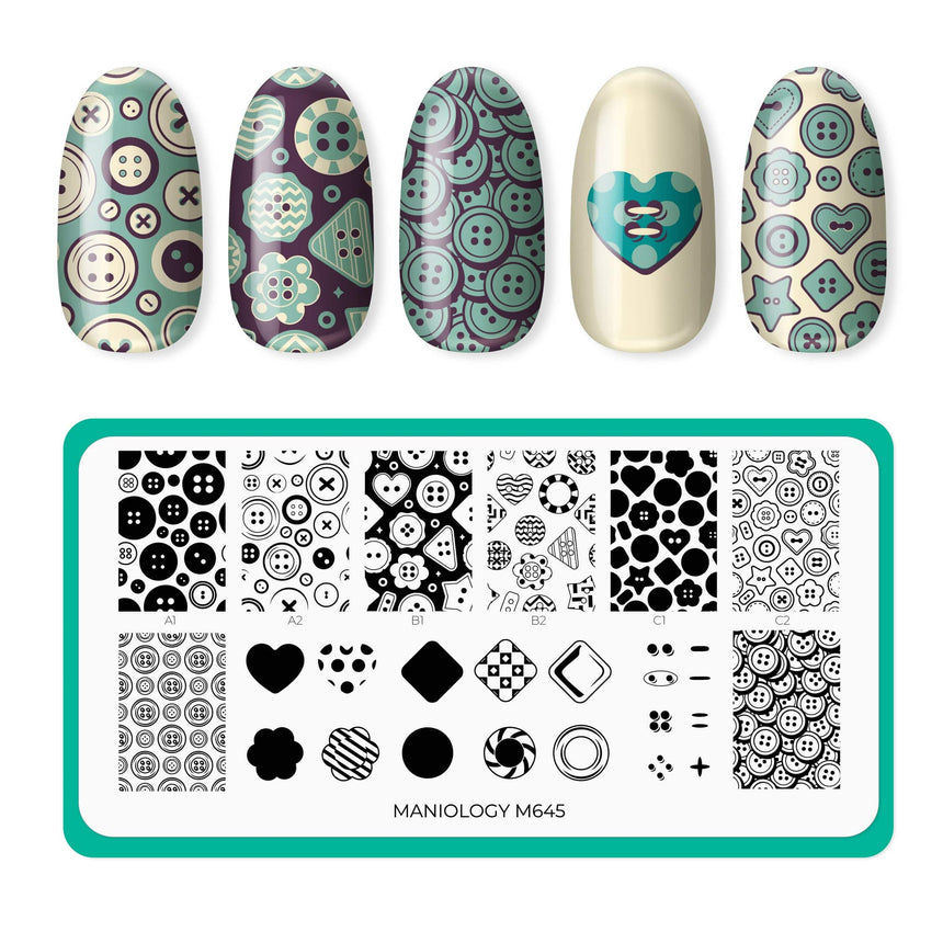 Button Collection (M645) - Nail Stamping Plate