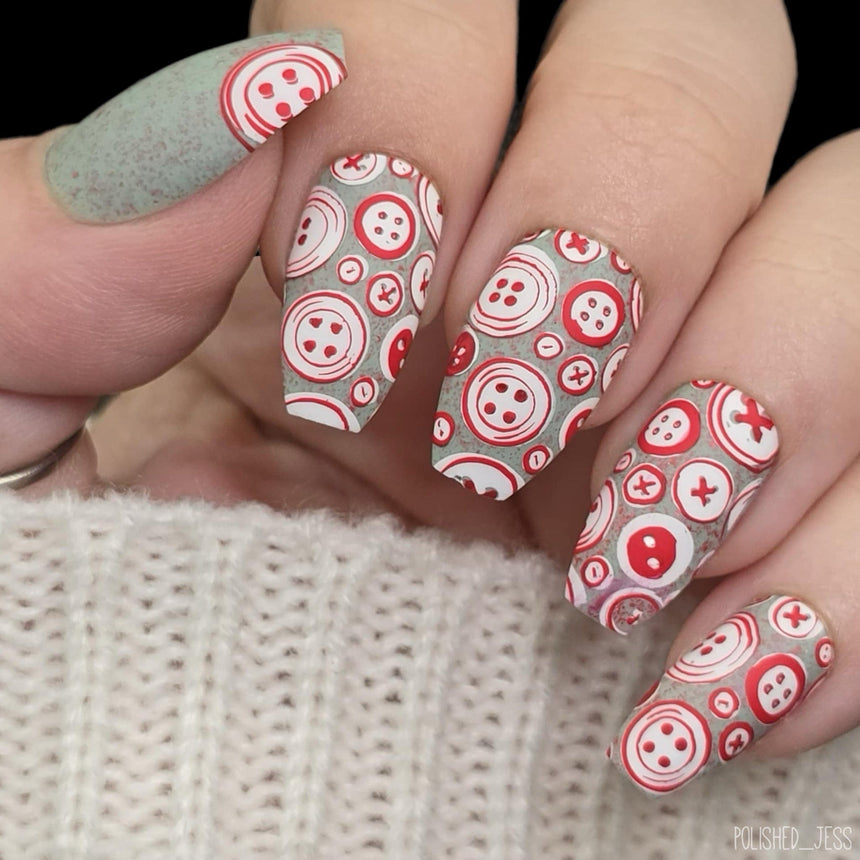 Button Collection (M645) - Nail Stamping Plate