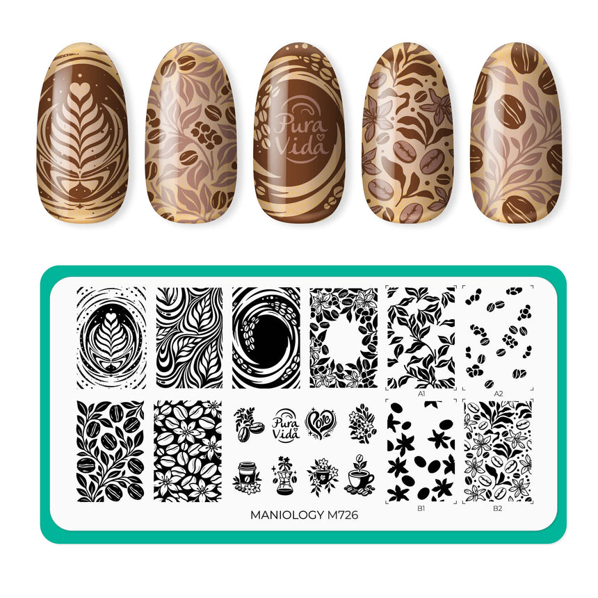 Cafe Con Leche (M726) - Nail Stamping Plate