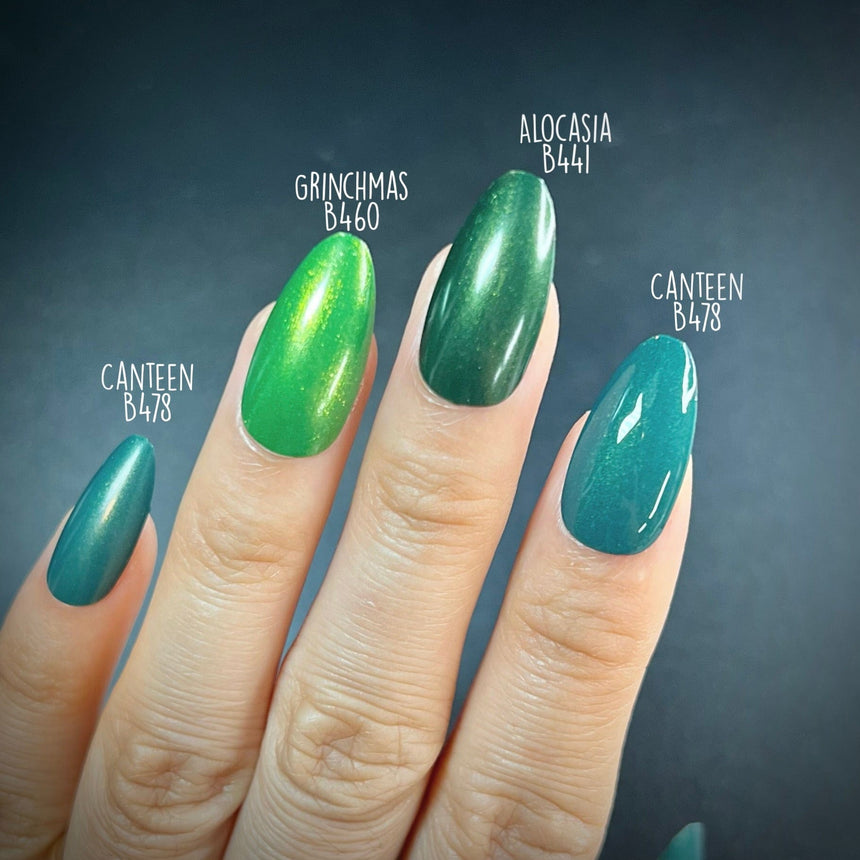 Canteen (B478) - Pearl Dark Green with Gold Shimmer Stamping Polish