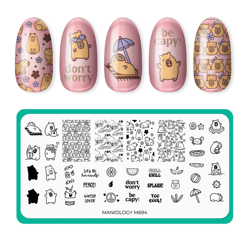Capy Chill (M694) - Nail Stamping Plate