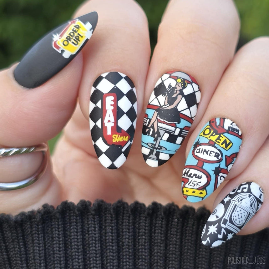 Carhop Casual (M598) - Nail Stamping Plate