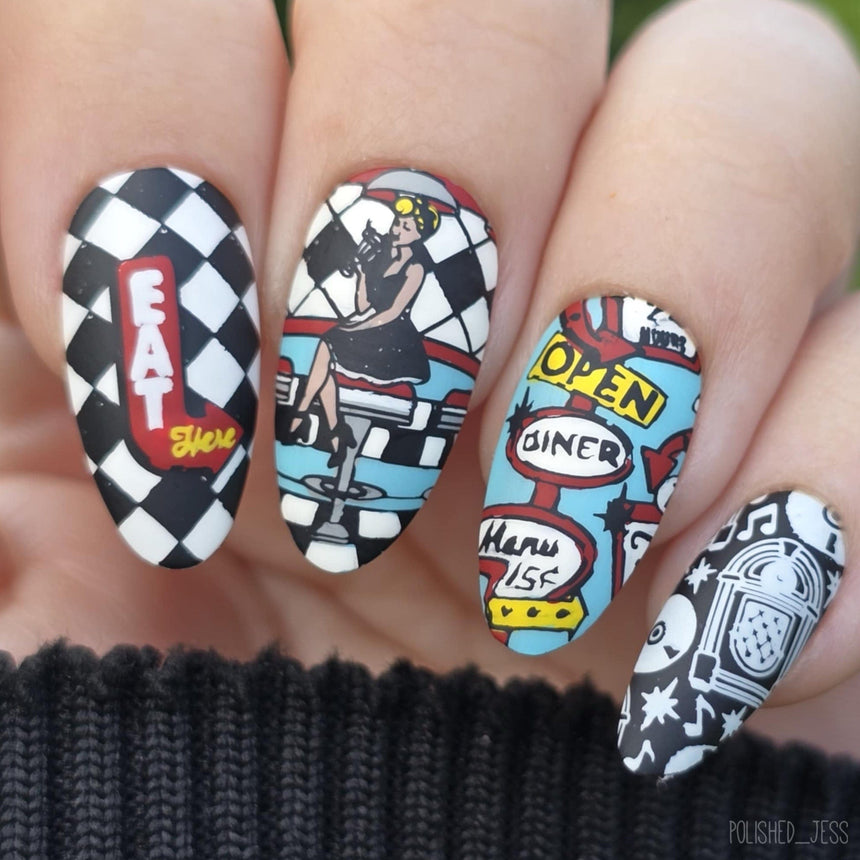 Carhop Casual (M598) - Nail Stamping Plate
