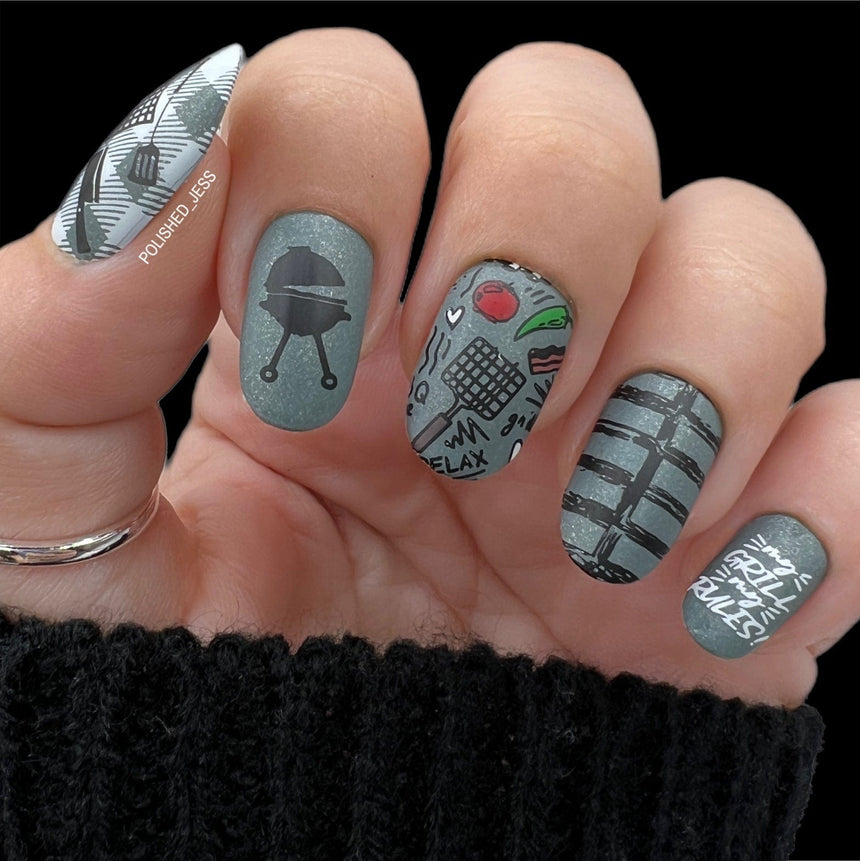 Chillin’ and Grillin’ (M318) - Nail Stamping Plate