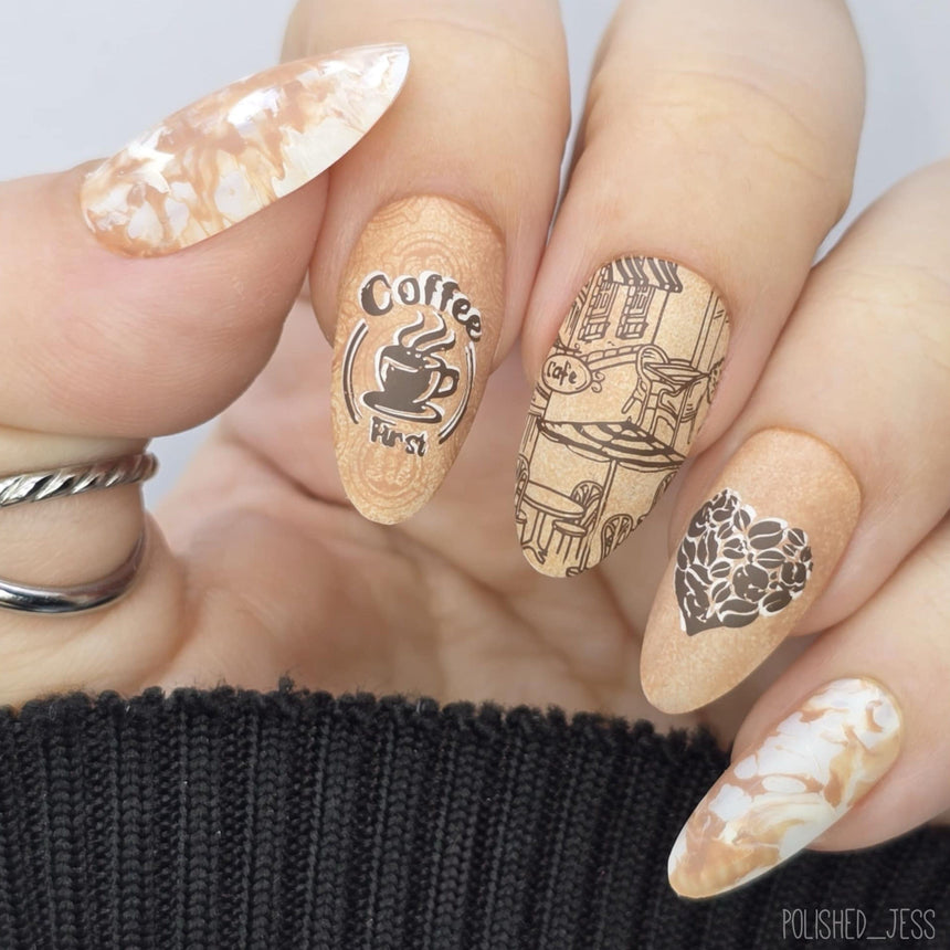 Coffee Date (M630) - Nail Stamping Plate