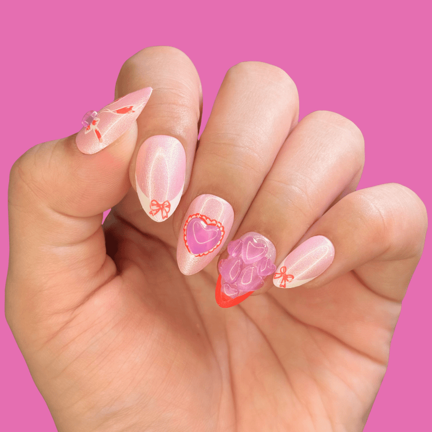 Color-changing heart studs