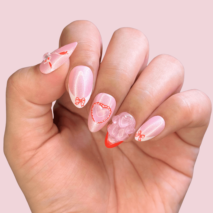 Color-changing heart studs