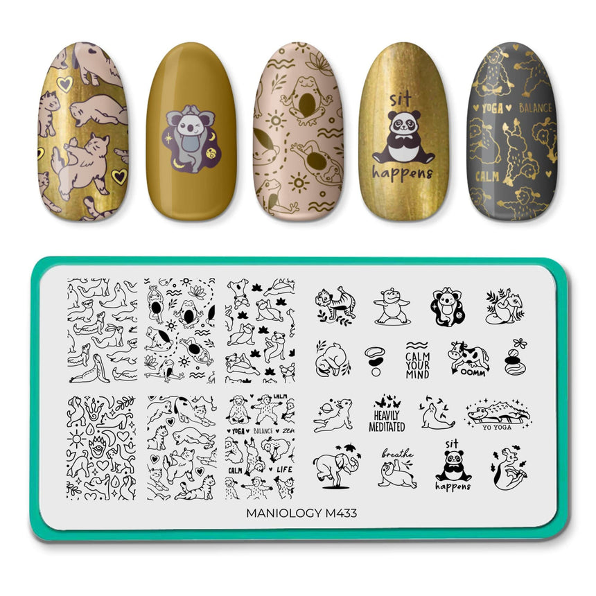 Critter Asanas (M433) - Nail Stamping Plate