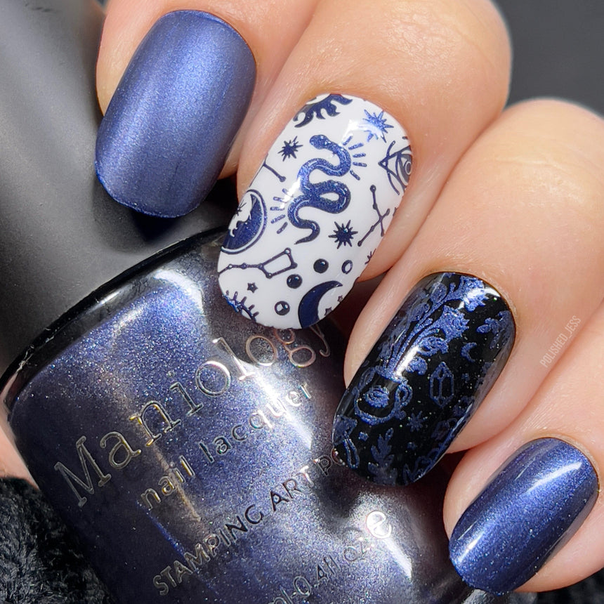 Darkest Night: Cauldron (B307) - Metallic Navy Blue Stamping Polish