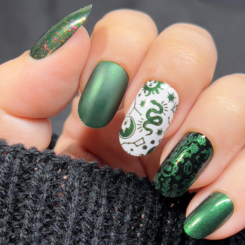 Darkest Night: Poison (B309) - Metallic Emerald Green Stamping Polish