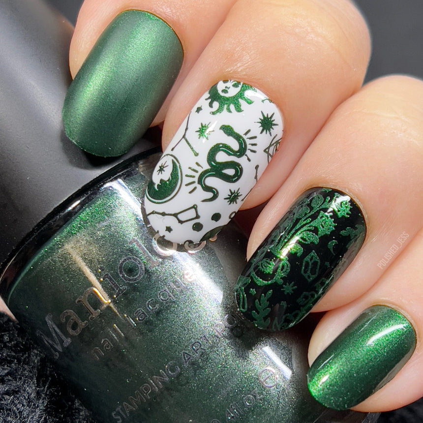 Darkest Night: Poison (B309) - Metallic Emerald Green Stamping Polish